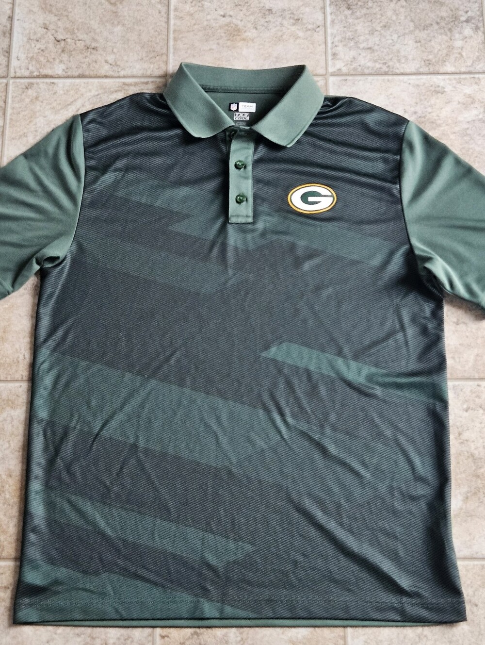 NFL Team Apparel Polo Shirt Green Bay Packers TX3 Cool Short Sleeve Large